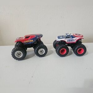 Hot Wheels Marvel Spider-Man and Captain America Monster Trucks